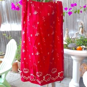 Red Wrap-around Skirt